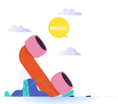 Contact Illustration with Hello Bubble