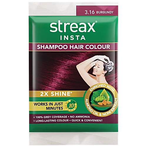 Streax Insta Shampoo Hair Colour (Burgendy)
