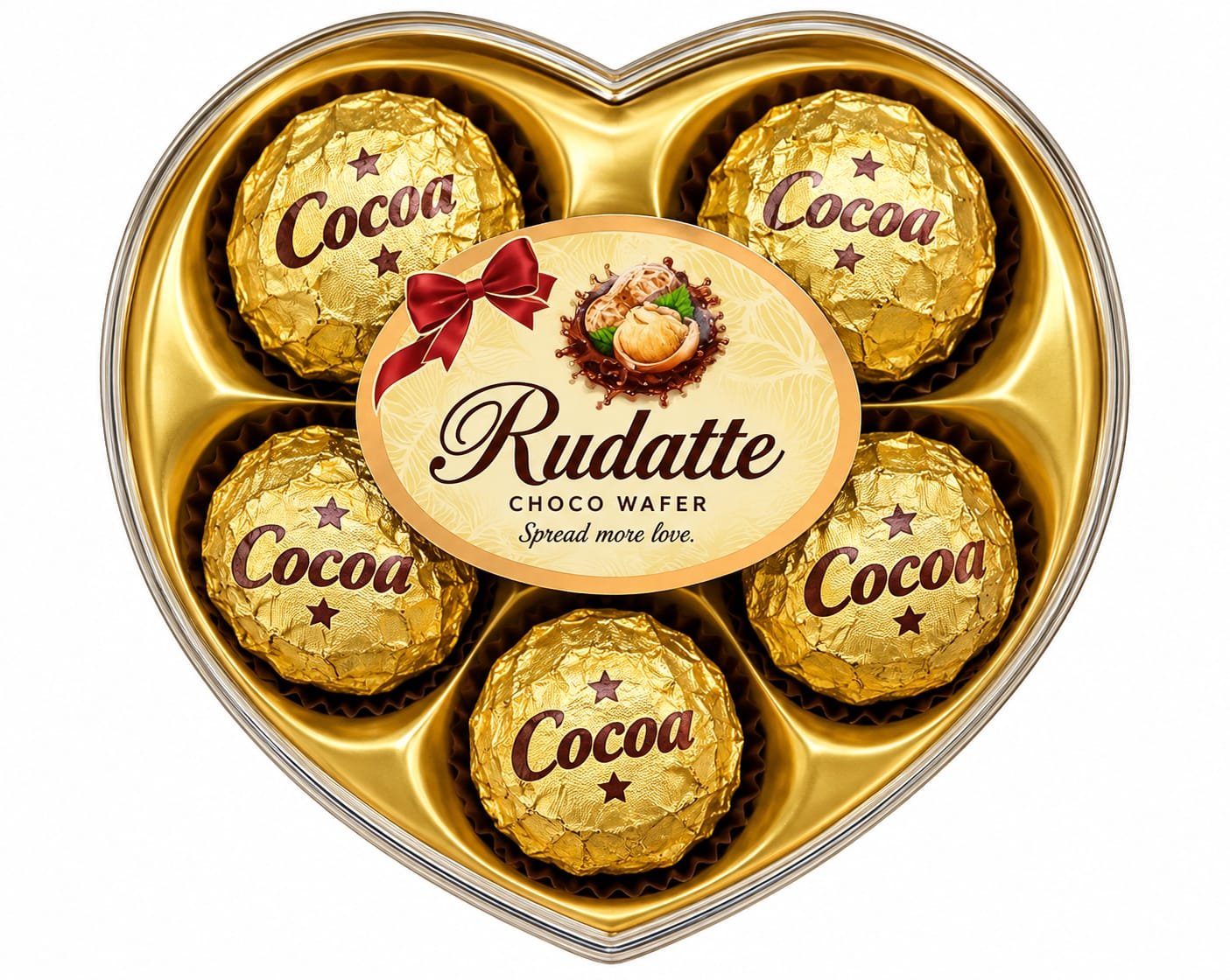 Rudolfa Heart Shape Choco Wafer Balls (5 Pieces)
