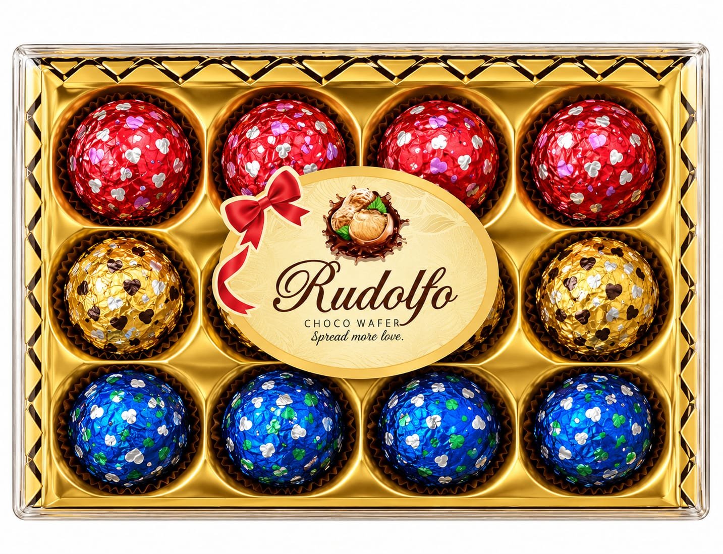 Rudolfa Daimond Shape Choco Wafer Balls (12 Pieces)