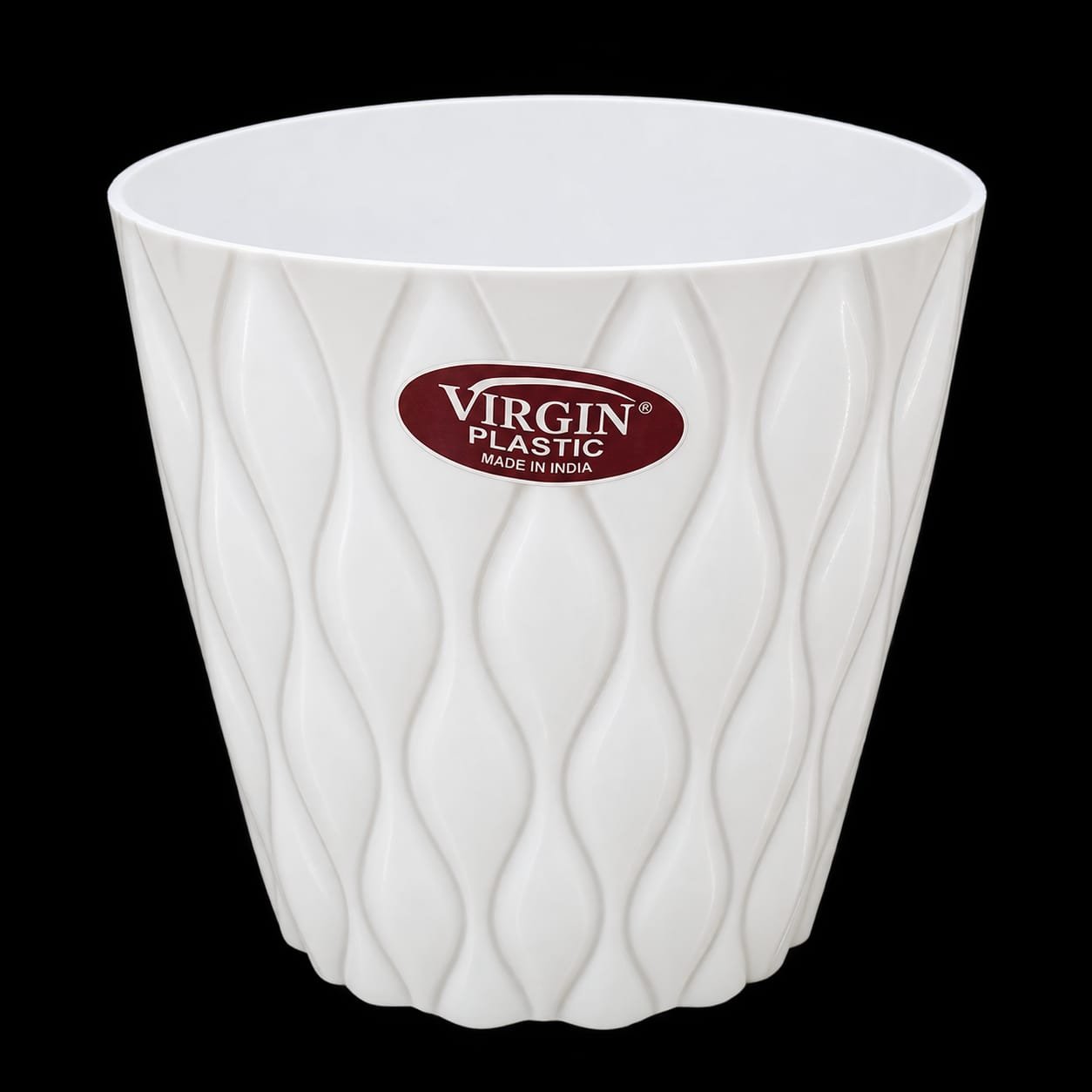 Rose Flower Pot Round White 6"