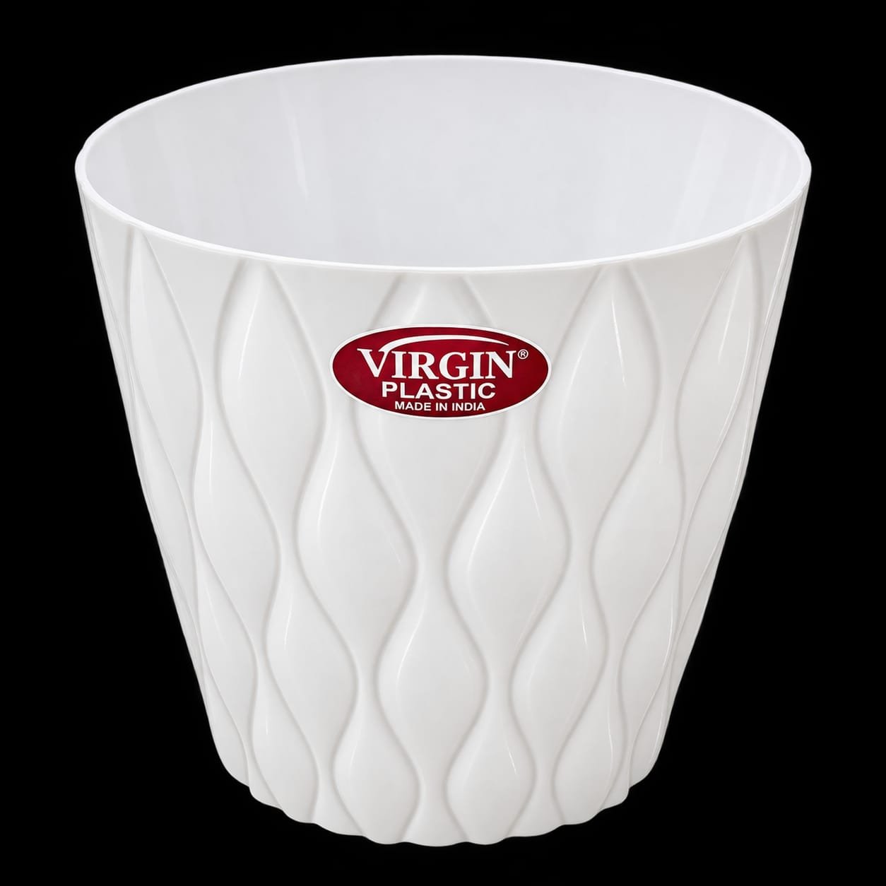 Rose Flower Pot Round White 9"